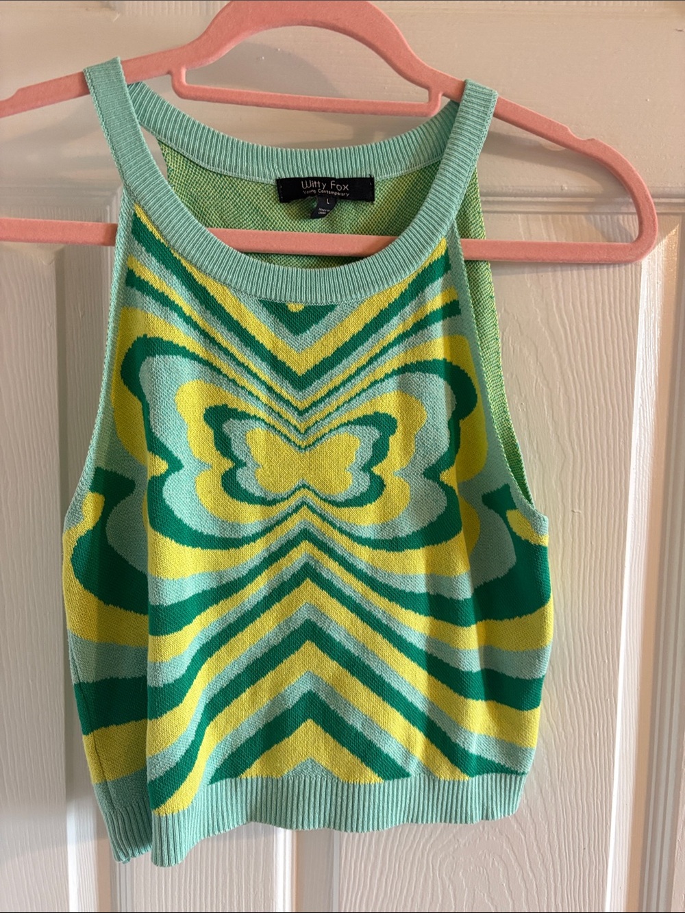 Mint & Yellow Butterfly Tank Top